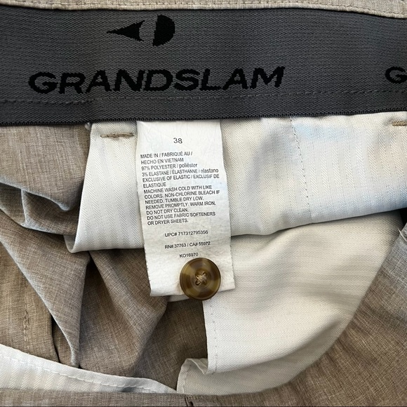 ✅ Grand Slam Tan Shorts Sz 38 B18/17 - Picture 3 of 8